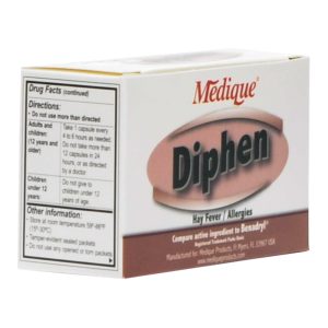 MEDIQUE PRODUCTS Diphen Diphenhydramine Allergy Relief 18464