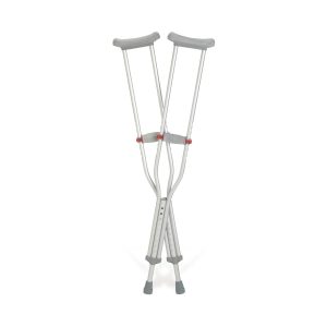 MEDLINE Red Dot Adult Underarm Crutches, 5'1" – 5'9" G91-214-8