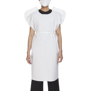 MCKESSON BRAND McKesson Patient Exam Gown, One Size Fits Most, White 18-104