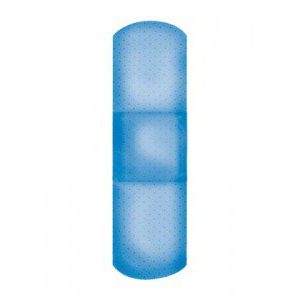 DUKAL American® White Cross Blue Metal Detectable Adhesive Strip, 1 x 3 Inch 99915