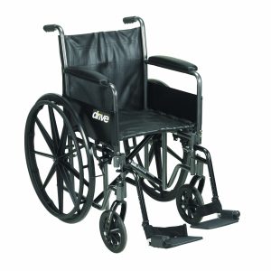 DRIVE DEVILBISS HEALTHCARE drive™ Silver Sport 2 Wheelchair, 20 Inch Seat Width SSP220DFA-SF