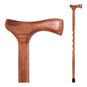 MABIS HEALTHCARE Brazos™ Twisted Assorted Hardwoods Cane with T-Handle, 34-Inch Height 502-3000-0324