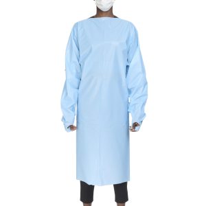 MCKESSON BRAND McKesson Open Back Over-the-Head Protective Procedure Gown, Universal, Blue 18-8576A