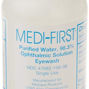 MEDIQUE PRODUCTS Medi-First® Purified Water, 98.3% Ophthalmic Solution Eyewash, 8-ounce Bottle 21508