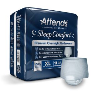 ATTENDS HEALTHCARE PRODUCTS Attends® Sleep Comfort Premium Overnight Underwear, Extra Large, 58 – 68 Inches SCPO40