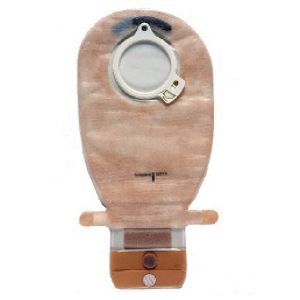 COLOPLAST Assura® Original Two-Piece Transparent Ostomy Pouch, 40 mm Flange, Green Match 15974