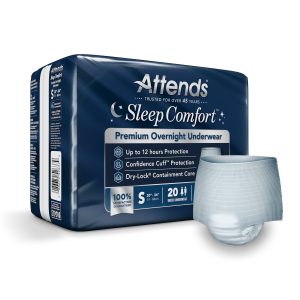 ATTENDS HEALTHCARE PRODUCTS Attends® Sleep Comfort Premium Overnight Underwear, Small, 20 – 34 Inches SCPO10