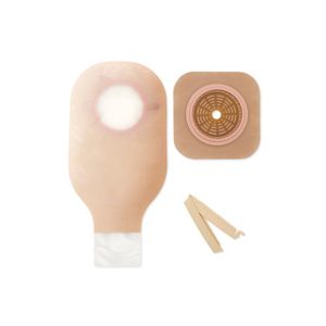 HOLLISTER New Image™ 19106 2-Piece Clear Ileostomy/Colostomy Pouch, 102mm Flange, Yellow 19106