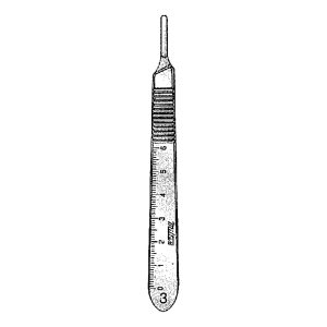 INTEGRA LIFESCIENCES Miltex Knife Handle, Size 3, for Blades 10, 11, 12, 15 4-7