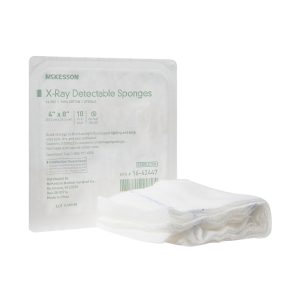 MCKESSON BRAND McKesson Sterile X-ray Detectable Gauze Sponge, 4 x 8 Inch, 16-Ply 16-42447