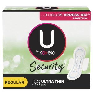 KIMBERLY CLARK U by Kotex® Security® Ultra Thin Pads with Wings, Regular Absorbency 53631