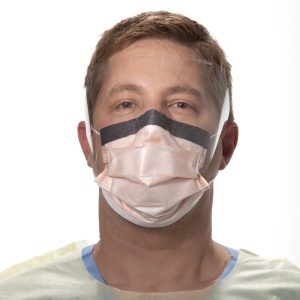 O&M HALYARD INC FluidShield Procedure Mask with Eye Shield Anti-fog Orange, NonSterile 47147