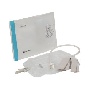 COLOPLAST Conveen® Contour Urinary Leg Bag: Anti-Reflux Valve, Polyethylene/Flocked, 600mL 5170