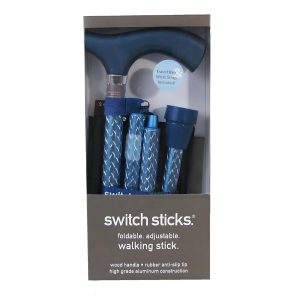 MABIS HEALTHCARE Switch Sticks® Folding Cane, Azure Blue, 32 to 37 Inch Height 502-2000-5200
