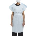 GRAHAM MEDICAL PRODUCTS Graham Medical Patient Exam Gown, Medium/Large, Blue 70229N