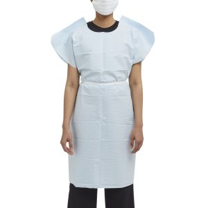 GRAHAM MEDICAL PRODUCTS Graham Medical Patient Exam Gown, Medium/Large, Blue 70229N