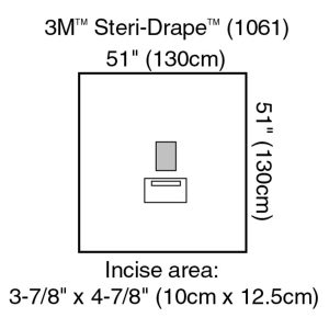 SOLVENTUM CORPORATION 3M™ Steri-Drape™ Sterile Medium EENT Drape, 51 x 51 Inch 1061