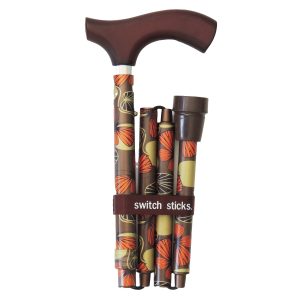 MABIS HEALTHCARE Switch Sticks® Folding Cane, Mimi Print, 32 to 37 Inch Height 502-2000-5128