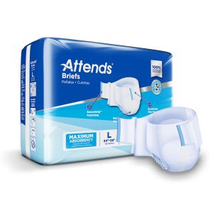 ATTENDS HEALTHCARE PRODUCTS Attends® Briefs, Adult, Large, Heavy Absorbency, Disposable DDA30