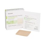 MCKESSON BRAND McKesson Silicone Adhesive with Border Silicone Foam Dressing, 4 x 4 Inch 4843