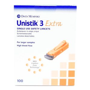 OWEN MUMFORD Unistik® 3 Extra Safety Lancet, 21 Gauge, 2-millimeter Depth AT 1012