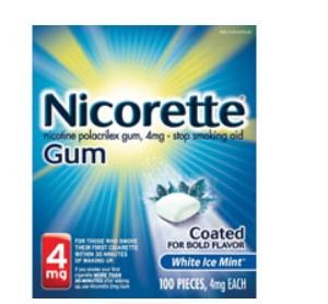 GLAXO CONSUMER PRODUCTS Nicorette® Stop Smoking Aid Gum 4 mg White Ice Mint 00135047502