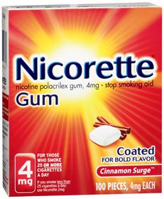GLAXO CONSUMER PRODUCTS Nicorette® Stop Smoking Aid Gum 4 mg Cinnamon Surge 00135046702