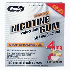 ACTAVIS Rugby® Stop Smoking Aid Gum 4 mg Fruit Flavor 00536338701