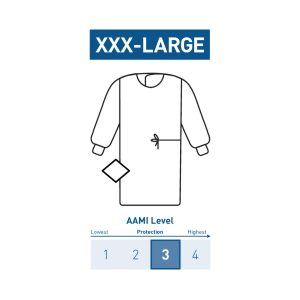 MCKESSON BRAND McKesson Nonreinforced Surgical Gown with Towel, 3X-Large, Blue 183-I90-7050-S1
