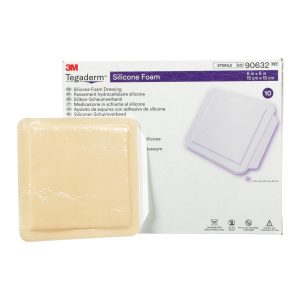 SOLVENTUM CORPORATION 3M™ Tegaderm™ Silicone Face Foam Dressing, 4 x 4-1/4 Inch 90631