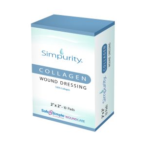 SAFE N SIMPLE Simpurity™ Collagen Dressing, 2 x 2 Inch SNS50002