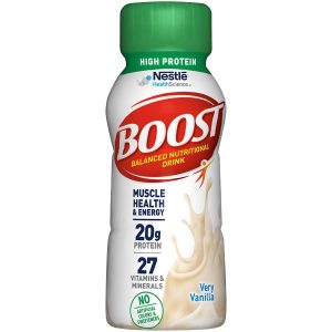 NESTLE CLINICAL NUTRITIONAL Boost® High Protein Vanilla Complete Nutritional Drink, 8-ounce bottle 00041679280225
