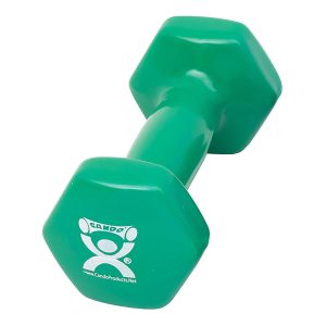 FABRICATION ENTERPRISES CanDo® Vinyl Coated Dumbbell, Green, 3 lbs. 10-0552