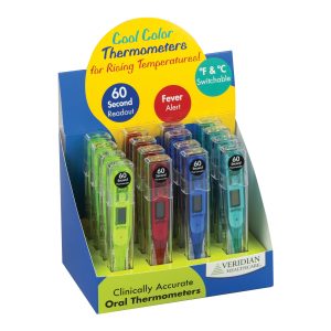 VERIDIAN HEALTHCARE LLC 60 Second Digital Thermometers, 16 Piece Display 08-301VC