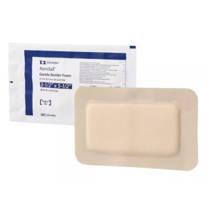 CARDINAL Kendall™ Gentle Bordered Foam Dressing with Silicone Adhesive, 8.9 x 14 cm 55546BG