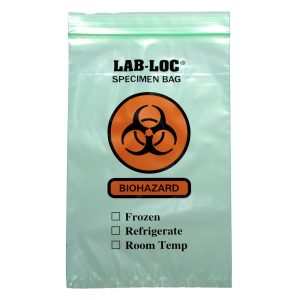 ELKAY PLASTICS Lab-Loc Specimen Transport Bag, Document Pouch, Zip Close, Green Tinted, 6 x 9" LAB20609GR