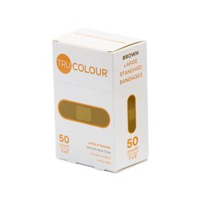 TRU-COLOUR PRODUCTS LLC Tru-Colour Skin Tone Shade Fabric Bandage Adhesive Strips – Brown, 1 x 3 Inch TCB-NLS50