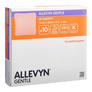 SMITH & NEPHEW Allevyn Gentle Border Silicone Foam Dressing, 6 x 6 Inch 66802131