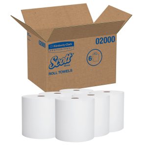 KIMBERLY CLARK Scott Paper Towels, Hardwound, Continuous Roll, 8" x 950' 02000
