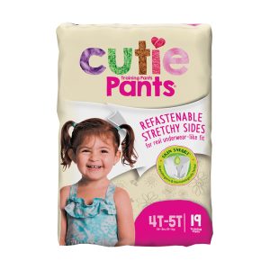 FIRST QUALITY PRODUCTS LLC Cutie Pants® Toddler Training Pants, Pink Princess Print, 4T – 5T, Over 35 lbs. CR9008