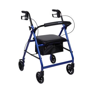 MCKESSON BRAND McKesson Folding Aluminum Four-Wheel Rollator, Blue 146-R726BL