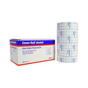 BSN MEDICAL Cover-Roll® Stretch Dressing Retention Tape with Liner, 6 Inch x 10 Yard, White 45554