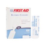 DUKAL American® White Cross First Aid Butterfly Adhesive Bandages, 0.95 x 4.6 cm 1975033