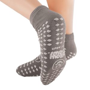 PRINCIPLE BUSINESS ENTERPRISES Pillow Paws® Slipper Socks Double Print, 2X-Large, Gray 1098-001