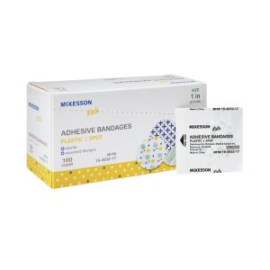 MCKESSON BRAND McKesson Kids™ Round Kid Design (Assorted Prints) Adhesive Spot Bandage, 1 Inch 16-4832-17