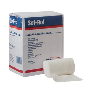 BSN MEDICAL Sof-Rol® White Rayon Undercast Cast Padding, 4 Inch x 4 Yard 9034