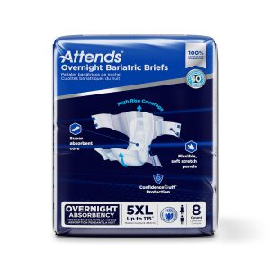ATTENDS HEALTHCARE PRODUCTS Attends® Overnight Bariatric Briefs, 5X-Large DD70