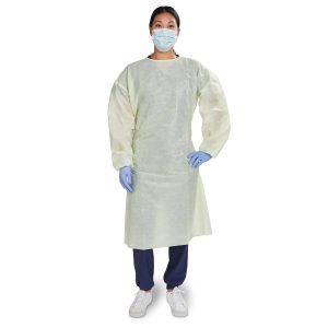 MCKESSON BRAND McKesson AAMI Level 2 Isolation Gown, Tie Neck Style, One Size Fits Most, Yellow 16-L2NWT6Y-OSFM