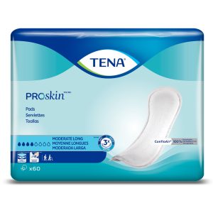 ESSITY HMS NORTH AMERICA INC TENA Bladder Control Pads, Moderate Absorbency, Long, 12 Inch, Unisex, White 41409