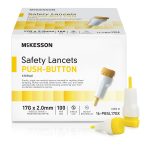 MCKESSON BRAND McKesson Push Button Safety Lancet, 17G x 2.0mm 16-PBSL17GX